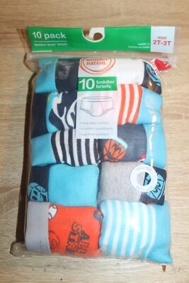 NEW Wonder Nation toddler 2T-3T boys' briefs 10 pack underwear