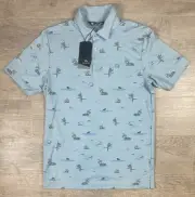 Travis Mathew Going Rogue Golf Polo Mens S Bird Shark Pelican All Over Print