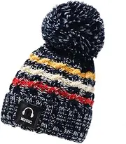 [YAMEE] Unisex Winter Knitted Beanie Bobble Hats for Women Men Chunky Colorful Fleece Faux Fur Pom Pom Hat Warm Thick Knit Beany Hat