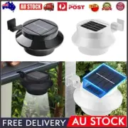 2-10X SOLAR POWERED 3 LED GUTTER LIGHTS OUTDOOR GARDEN SECURITY WALL FENCE LAMP