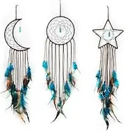 3 Pcs Dream Catcher,Feather Hanging Decoration,Wall-Mounted Charms,Traditional Design Craft,Ornament Wall Art,Unique Dream Catcher,for Wall, Bedroom,Living Room Decor