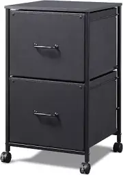 DEVAISE 2 Drawer Mobile File Cabinet, Rolling Printer Stand, Fabric Vertical Fil