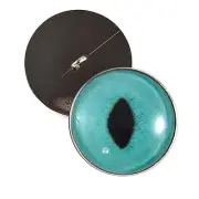 Big Turquoise Cat Sew On Glass Eyes 30mm Buttons Loops Stuffed Animal Plushie