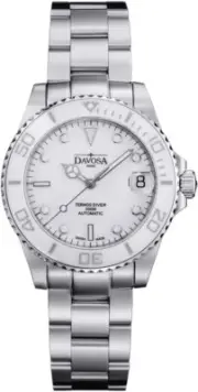 DAVOSA Swiss Ternos Medium 16619510 Diver Watch White Dial Steel Band