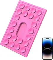 Suction Cup Phone Mount,Washable Suction Cup Phone Holder with Card Slot | Desktop Phone Supports for Mirrors, Glass, Automotive, Cabinets, Dining Table