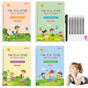 Libro De Practica Escritura Reutilizable Para Niños Ninos 4 Piezas Libro Magico