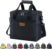 Large Collapsible Cooler Bag 24 Can Insulated Tote with Multi-Pockets