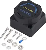 Smart Battery Isolator Kit 12V 140A Voltage Sensitive Relay Dual Battery Automatic Complete VSR Weatherproof for Trucks SUVs RVs Boats ABS Material