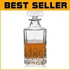 Sophisticated 30 oz Whiskey Decanter with Lid - Premium Crystal Glass Design