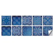 10Pcs/Set Dream Blue Peel And Stick Tile Sticker Kitchen Backsplash Wall Decals Wall Stickers