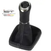 ICT gear shift knob gaiter boot for Mazda CX 7 leather stitch silver B64