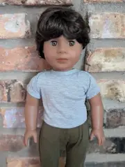 Myles Custom American Girl Boy Doll OOAK Brown Hair Light Brown Eyes Addy Mold