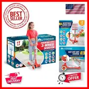 Outdoor Cruiser 3-Wheel Kids Scooter – with Lean-to-Steer Technology, Wide De...