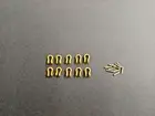 Crane & Truck Metal Shackles New Cat Yellow w/Brass Pin (Set Of 10) 80T 1/50th.