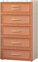 Large Capacity Plastic Storage Cabinet Locker with Multilayer Drawers for Living Room Bedroom Children's Room Orange (4 Layers)
