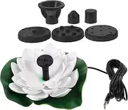 BESPORTBLE 1 Set Outdoor Bird Bath Faux Artificial Lotus Garden Fountains Solar Bird Bath Fountain Aquarium Water Pump Decorative Fountain Outdoor Pond Fountain Solar Water Fountain White Pe