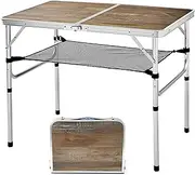 YUFIFAIRY Aluminum Camp Table, Folding Table Portable,Lightweight,Foldable with 2 Adjustable Height, Indoor Outdoor Table for Cooking, Picnic, (2 Heights), 36''L x24''W