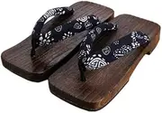 [Hailong Ming] 2x Traditional Japanese Clogs Indoor Outdoor Sandals Flip Flops for Men Blue 43