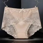 [FARZAH] Women Panties Female Underwear Women' s Cotton and Lace Hipster Knickers Ladies Sexy High Waisted Knickers Lace Maxi Briefs Knicker Underwear, 3 Pk ，7 Colors (Color : A, Size : XX-Large)