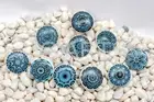 Aqua Green Vintage Look Flower Ceramic Knobs Door Handle Cabinet Drawer Cupboard
