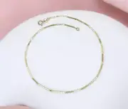 10k Yellow Gold Flat Mariner Anklet, 2.2mm Mariner Anklet, Gold Anklet