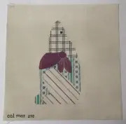 Cal Mar Dog in Scarf 2-Sided HandPainted Needlepoint Canvas Canvases for Pillow