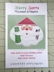 "Merry Santa Placemat & Napkin" Pattern by Country Appliques
