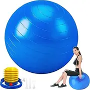 Exercise Yoga Ball, 65cm Gym Ball with Air Pump, Anti-Burst and Slip Resistant Sitting Ball, Heavy Duty Large Gymnastics Ball for Core Fitness, Balance, Yoga, Pilates, Training