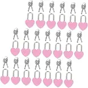 Tofficu 20 Sets Mini Heart Lock Storage Box Padlock Decorative Diary Lock for Bags Suitcases Jewelry Boxes for Women
