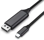 UPGROW Mini DisplayPort to DisplayPort Mini DP to DP Cable 10 ft 4K@60Hz Nylon Braid DisplayPort to Mini DisplayPort(Thunderbolt Compatible) Cable