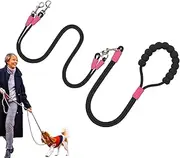 Double Dog Strap - Pet Strap Double Dog Rope,Adjustable Length Animals Safety Equipment Anti-Twist for Camping, Hiking, Beach, Backyard, Running