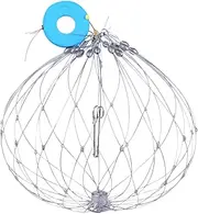 Soft Steel Fishing Net, 28.3 Inch Round Fishing Cast Net, Automatic Closure Trap with Rope for Fish, Lobsters, Shrimp