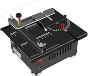 Small Table Saws for Woodworking - Multifunctional Table Saw Woodworking Tools - Portable Cutting Bench, 16mm Adjustable Cut Depth, 7 Speed Adjustable Power Supply