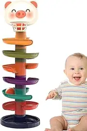 Ball Drop Toy - Ball Ramp Kids Toy | Ball Tower for Toddler | Sliding Ball Toy Toddler | Rolling Ball Track Toy | 1-3 Years Old Activity Sliding Ball Toy for Toddler Stacking Track Ball Early Ed