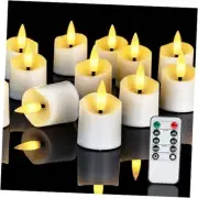 12Pack 400+ Hour Remote Control Candles, 2/4/6/8H Timer LED Votive Candles,