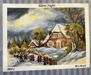 Printed needlepoin tapestry gobelin silent night Orchidea 2637 30x40 cm