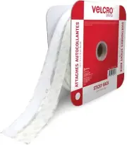 VELCRO Brand Sticky Back Tape Bulk Roll | 50 ft x 3/4 in | White | Cut Hook and