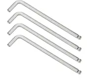 4 PCS 1/8" Ball End Hex Key Allen , SAE Internal Hexagonal, L Shaped Long Arm R