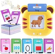 Talking Flash Cards Toddler Boys Girls Speech Sensory Toys for Autism Learning Resources Language Development Preschool Educational Toys English Flashcards with Alphabet Numbers for 2 3 4 5 6 Years