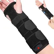 Universal for Left Right Hand Wrist Support,Carpal Tunnel Wrist Brace With 3 Metal Splint, 3 Adjustable Straps Wrist Splint for Arm Stabilizer, Hand Brace And Wrist Tendonitis Pain Relief (Black, One size)