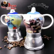Porcelain Ceramic Italian Stove Top Espresso Coffee Maker 3cups 200ml Birthday
