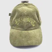 NWT BillaBong Dad Cap Hat Avocado Green Corduroy Embroidered Adjustable One Size