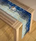 Abstract Multicolour HD Digital Modern 6 Seater Table Runner Blue 13 x 72 Inch