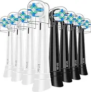 8PCS iO Replacement Heads Compatible with Oral b iO 2/3/4/5/6/7/8/9/10 Series Electric Toothbrush,Gum Care Toothbrush Head Compatible with Oral b iO Replacement Heads,Black/White