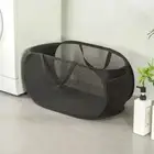 Durable Collapsible Laundry Basket, Mesh Pop up Laundry Hamper with Side Pocket,