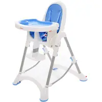 在飛比找媽咪愛MamiLove優惠-myheart - 折疊式安全兒童餐椅-天空藍