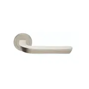 Manital Cloud Door Lever Set on Round Rose Passage 50mm Satin Nickel CD5/F-NIS