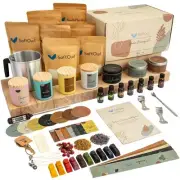 Premium Soy Candle Making Kit - Full Set - Soy Wax, Big 7oz Jars & Tins, 7 Pl...
