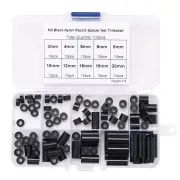 100pcs M3 Nylon Round ABS Metric Spacer Insulation Plastic Standoff Not Threaded for Screw Assortment Kit Set