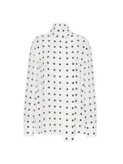Valentino Crepe De Chine Pois Blouse Size:40/4 $2500 NWT